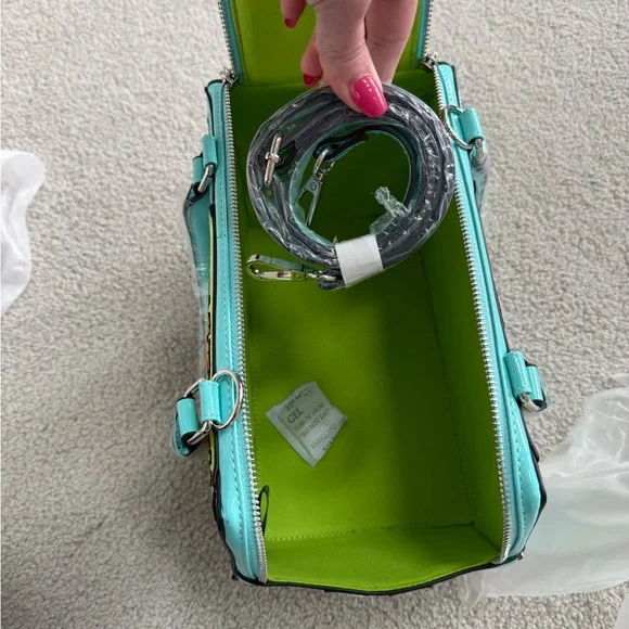 Dolls Kill Neon Lime Interior Handbag - Bright Green Lining - Picture 6 of 9